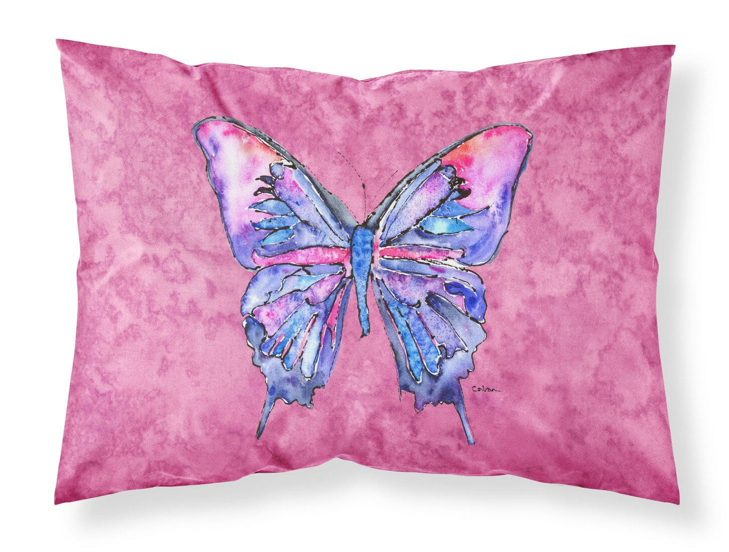 Butterfly on Pink Standard Pillowcase Lightweight Super Soft Easy Care Decorative Artwork Pillowcase, Standard