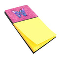 Butterfly on Pink Watercolor Sticky Note Holder Refillable Dispenser Desk Accessory 3x3 Pad Gift