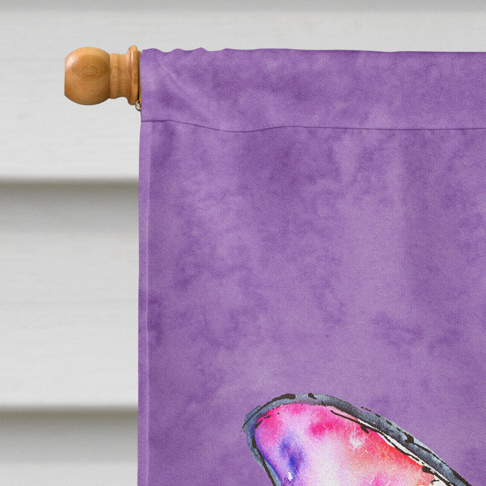 Butterfly on Purple House Flag 28x40 Porch Sleeve Pole Decorative Outside Yard Banner Artwork Wall Hanging, Polyester