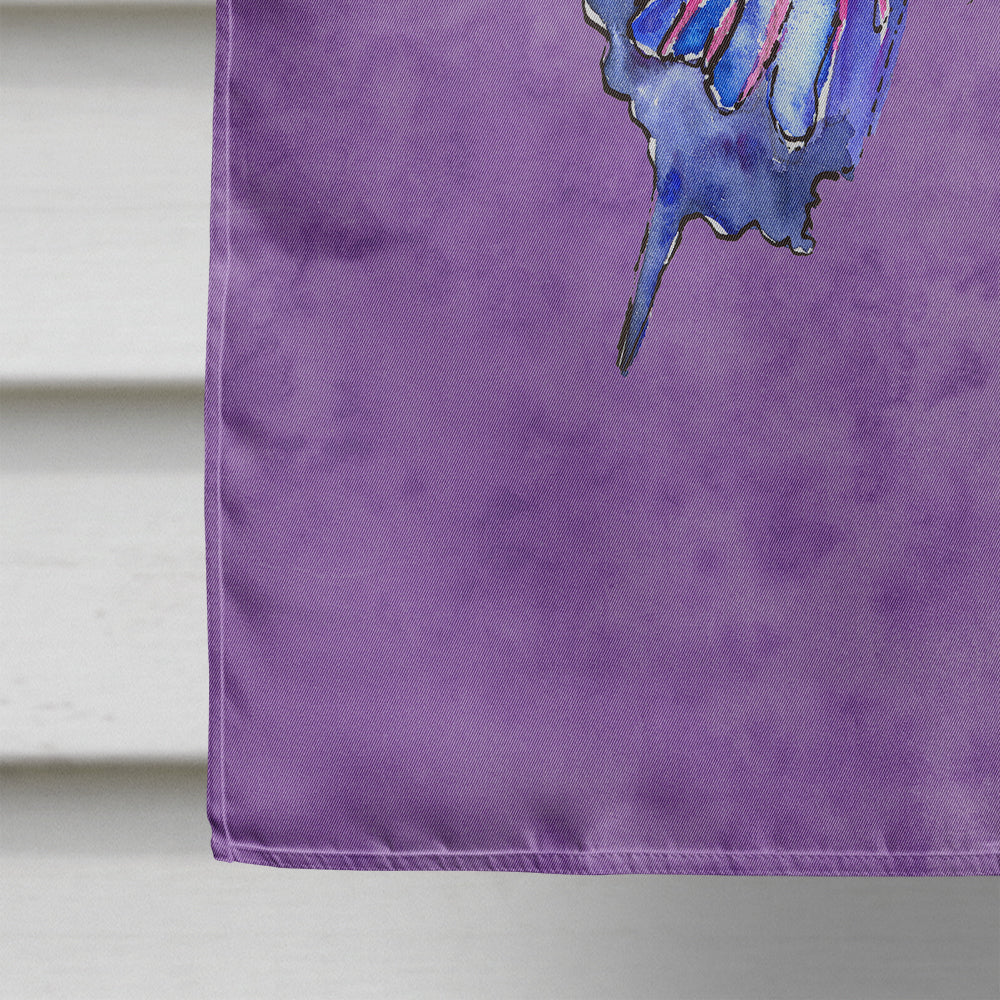 Butterfly on Purple House Flag 28x40 Porch Sleeve Pole Decorative Outside Yard Banner Artwork Wall Hanging, Polyester