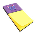 Butterfly on Purple Watercolor Sticky Note Holder Refillable Dispenser Desk Accessory 3x3 Pad Gift