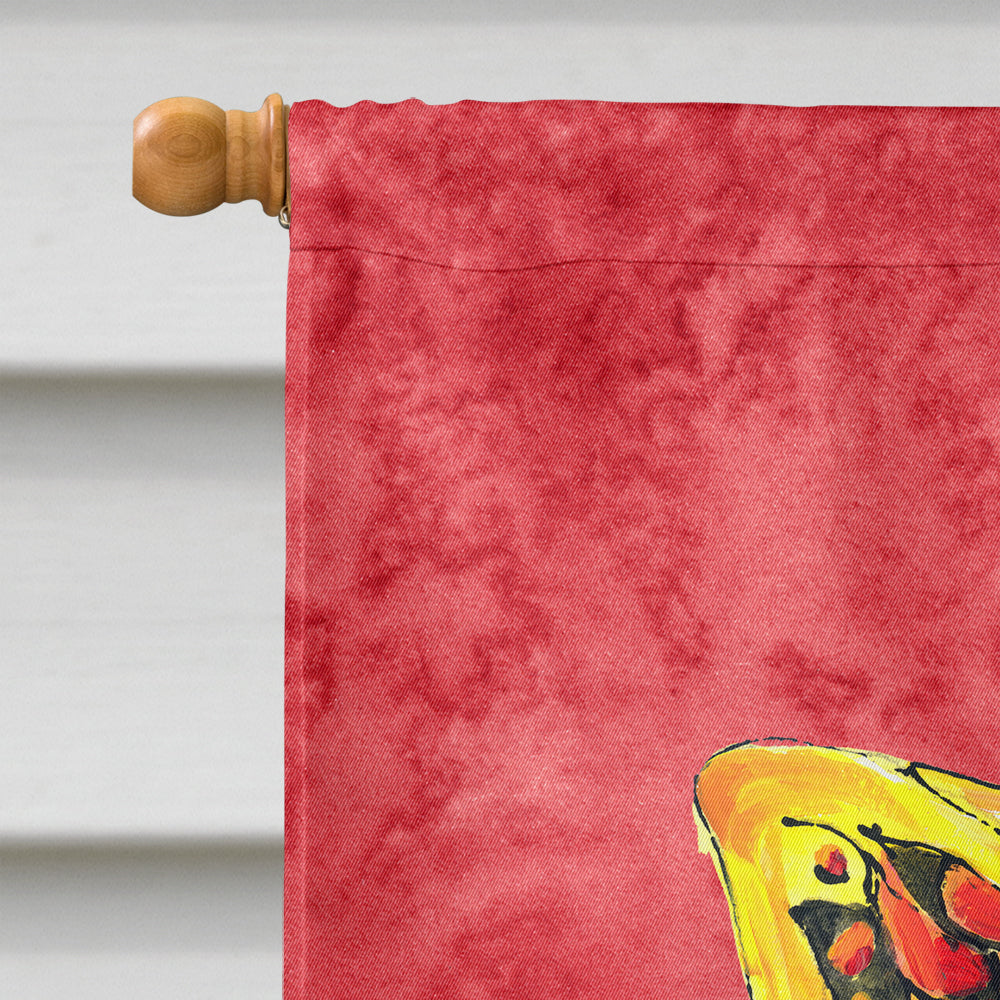 Butterfly on Red House Flag 28x40 Porch Sleeve Pole Decorative Outside Yard Banner Artwork Wall Hanging, Polyester