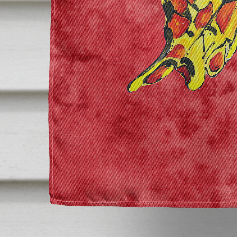 Butterfly on Red House Flag 28x40 Porch Sleeve Pole Decorative Outside Yard Banner Artwork Wall Hanging, Polyester
