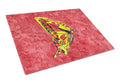 Butterfly on Red Cutting Board Tempered Glass Kitchen Cutting Surface, Heat Resistant Chopping, Non-Slip Feet, Food Prep & Serving