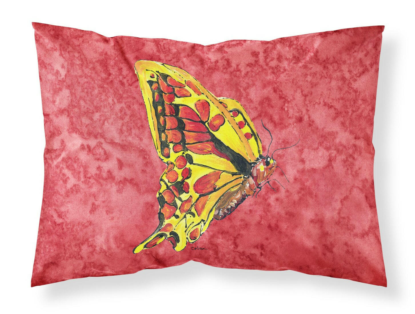 Butterfly on Red Standard Pillowcase Lightweight Super Soft Easy Care Decorative Artwork Pillowcase, Standard