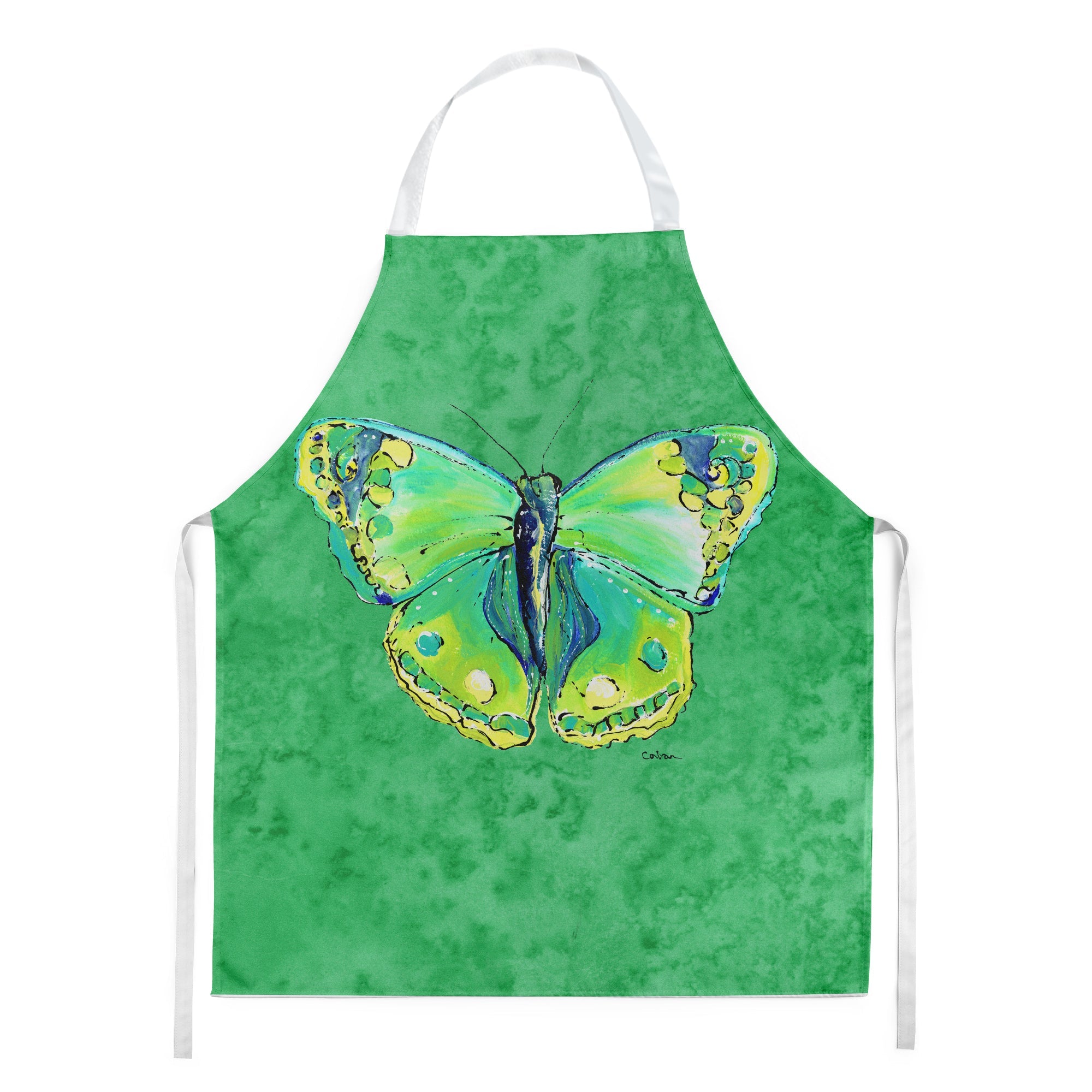 Butterfly Green on Green Apron Cooking Kitchen Server Baking Crafts Gardening for Adult Women Men, Unisex, Large, Multicolor