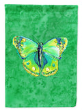 Butterfly Green on Green House Flag 28x40 Porch Sleeve Pole Decorative Outside Yard Banner Artwork Wall Hanging, Polyester