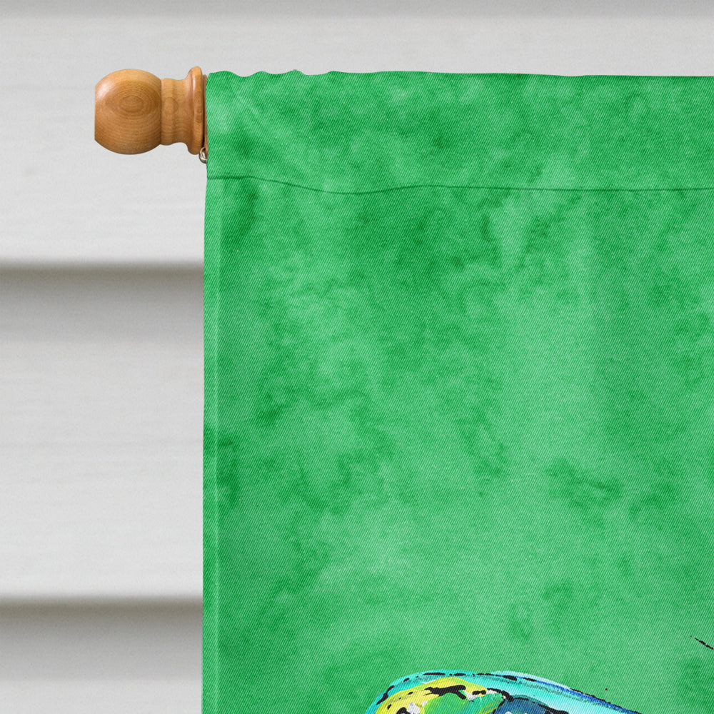 Butterfly Green on Green House Flag 28x40 Porch Sleeve Pole Decorative Outside Yard Banner Artwork Wall Hanging, Polyester