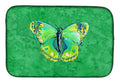 Butterfly Green on Green Dish Drying Mat Absorbent Dish Drying Mat Pad for Kitchen Counter Dish Drainer Mat for Countertop, 14 x 21", Multicolor