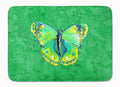 Butterfly Green on Green Memory Foam Kitchen Mat Machine Washable Anti-Fatigue Cushion Comfort Bath or Kitchen Rug