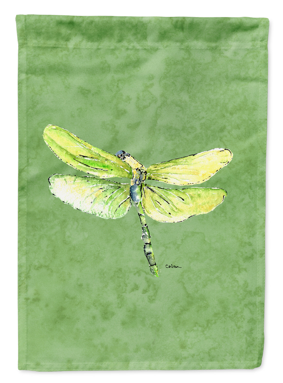 Dragonfly on Avacado House Flag 28x40 Porch Sleeve Pole Decorative Outside Yard Banner Artwork Wall Hanging, Polyester