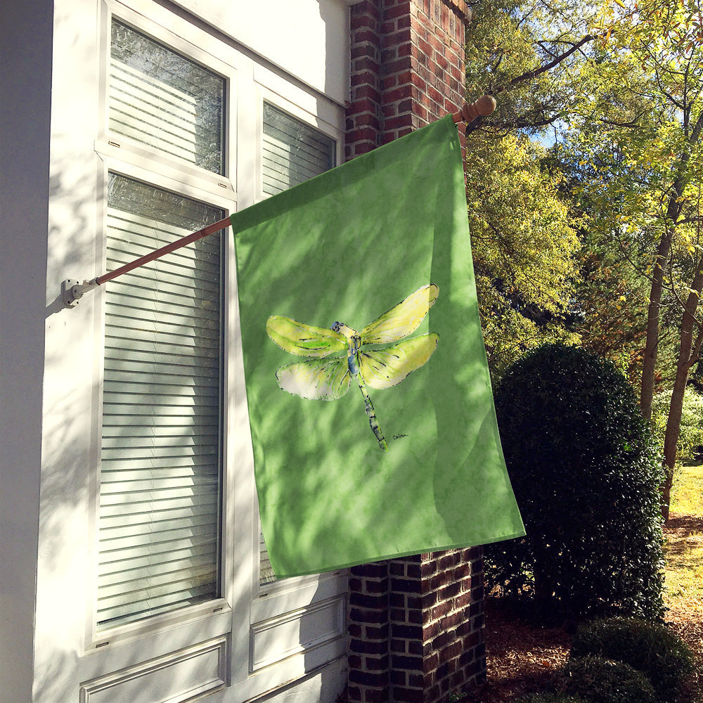 Dragonfly on Avacado House Flag 28x40 Porch Sleeve Pole Decorative Outside Yard Banner Artwork Wall Hanging, Polyester