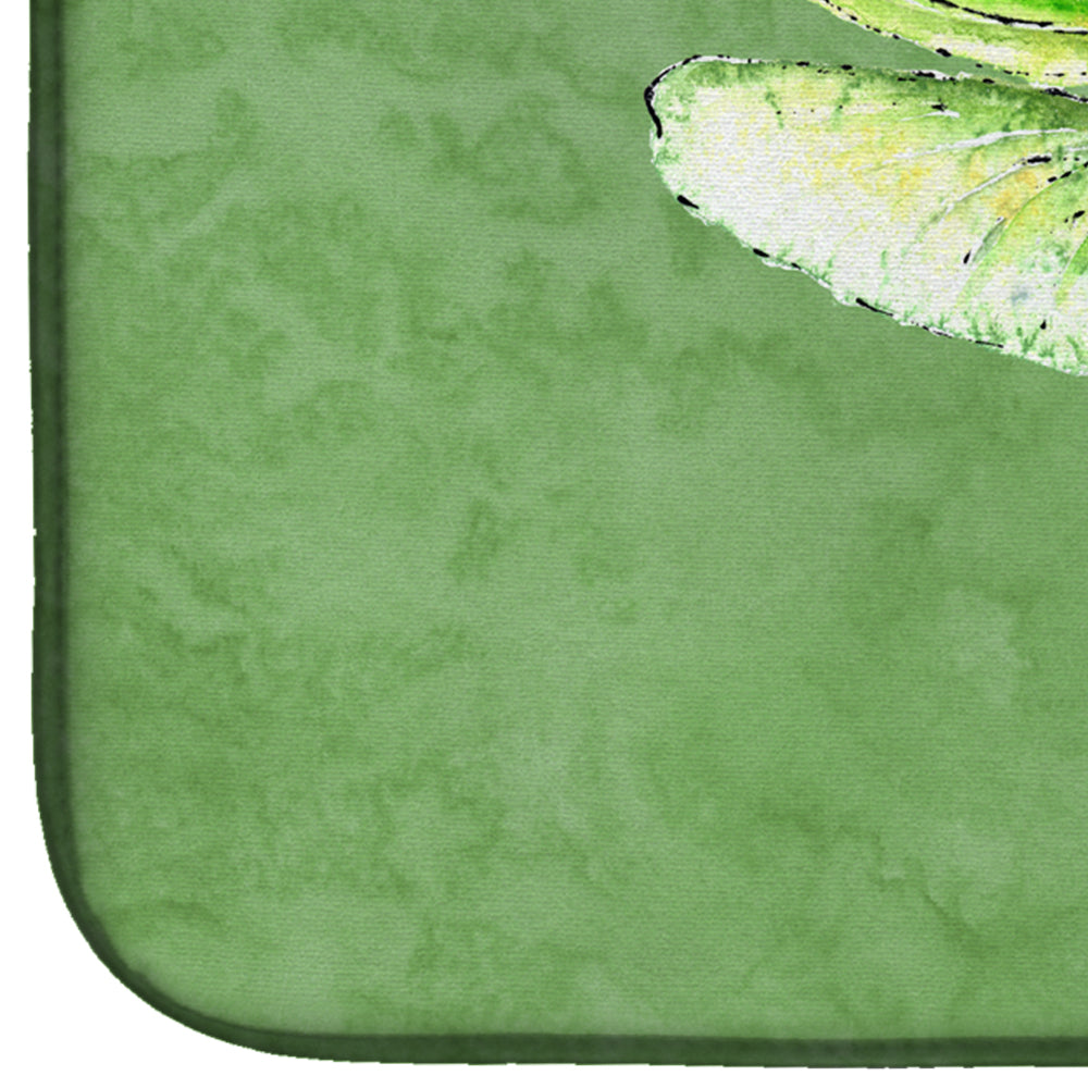 Dragonfly on Avacado Dish Drying Mat Absorbent Dish Drying Mat Pad for Kitchen Counter Dish Drainer Mat for Countertop, 14 x 21", Multicolor