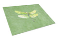 Dragonfly on Avacado Cutting Board Tempered Glass Kitchen Cutting Surface, Heat Resistant Chopping, Non-Slip Feet, Food Prep & Serving