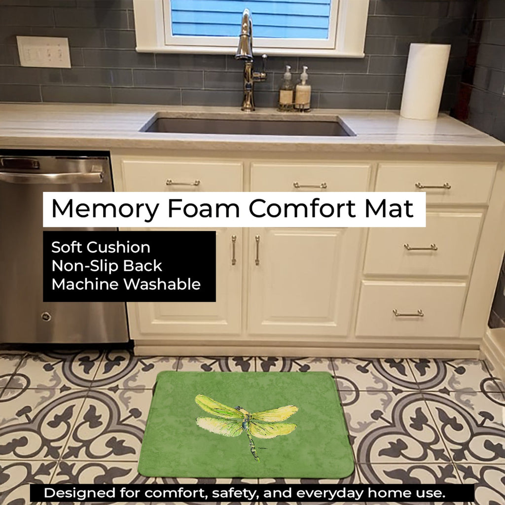 Dragonfly on Avacado Memory Foam Kitchen Mat Machine Washable Anti-Fatigue Cushion Comfort Bath or Kitchen Rug