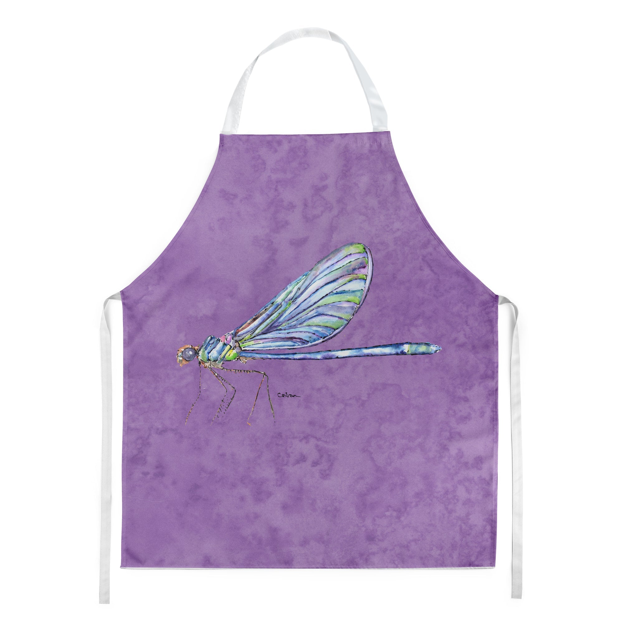 Dragonfly on Purple Apron Cooking Kitchen Server Baking Crafts Gardening for Adult Women Men, Unisex, Large, Multicolor