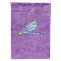 Dragonfly on Purple House Flag 28x40 Porch Sleeve Pole Decorative Outside Yard Banner Artwork Wall Hanging, Polyester