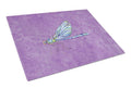 Dragonfly on Purple Cutting Board Tempered Glass Kitchen Cutting Surface, Heat Resistant Chopping, Non-Slip Feet, Food Prep & Serving