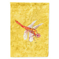Dragonfly on Yellow House Flag 28x40 Porch Sleeve Pole Decorative Outside Yard Banner Artwork Wall Hanging, Polyester