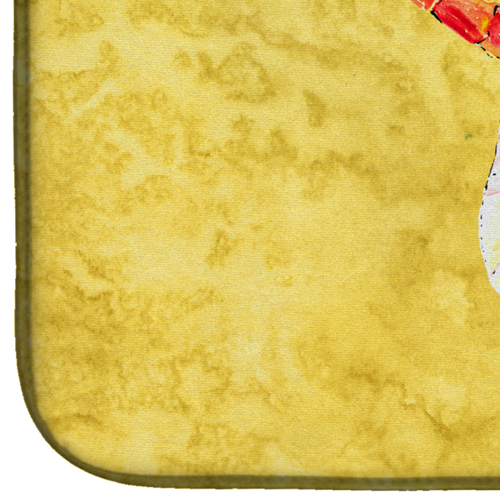 Dragonfly on Yellow Dish Drying Mat Absorbent Dish Drying Mat Pad for Kitchen Counter Dish Drainer Mat for Countertop, 14 x 21", Multicolor