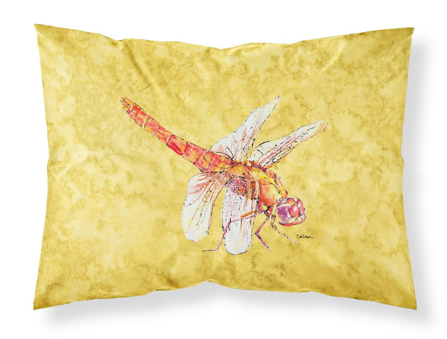 Dragonfly on Yellow Standard Pillowcase Lightweight Super Soft Easy Care Decorative Artwork Pillowcase, Standard