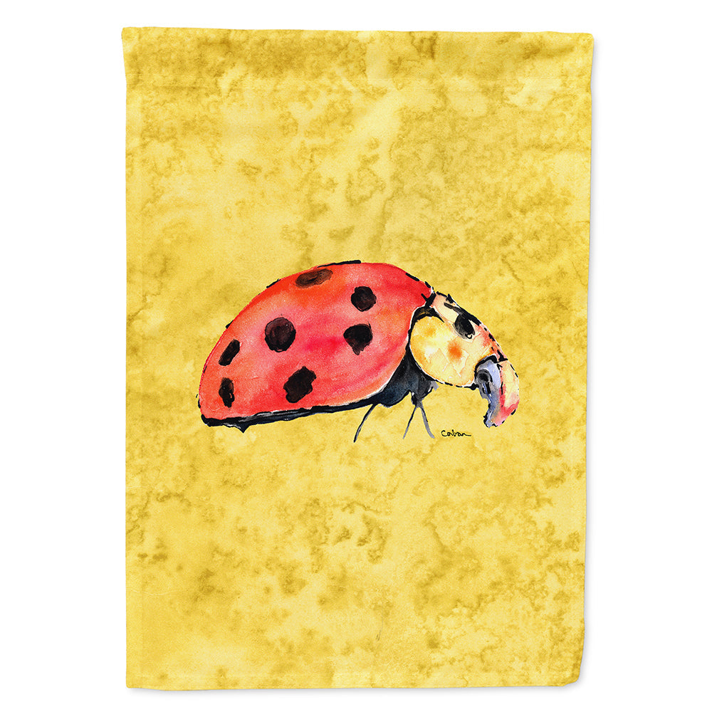 Lady Bug on Yellow House Flag 28x40 Porch Sleeve Pole Decorative Outside Yard Banner Artwork Wall Hanging, Polyester