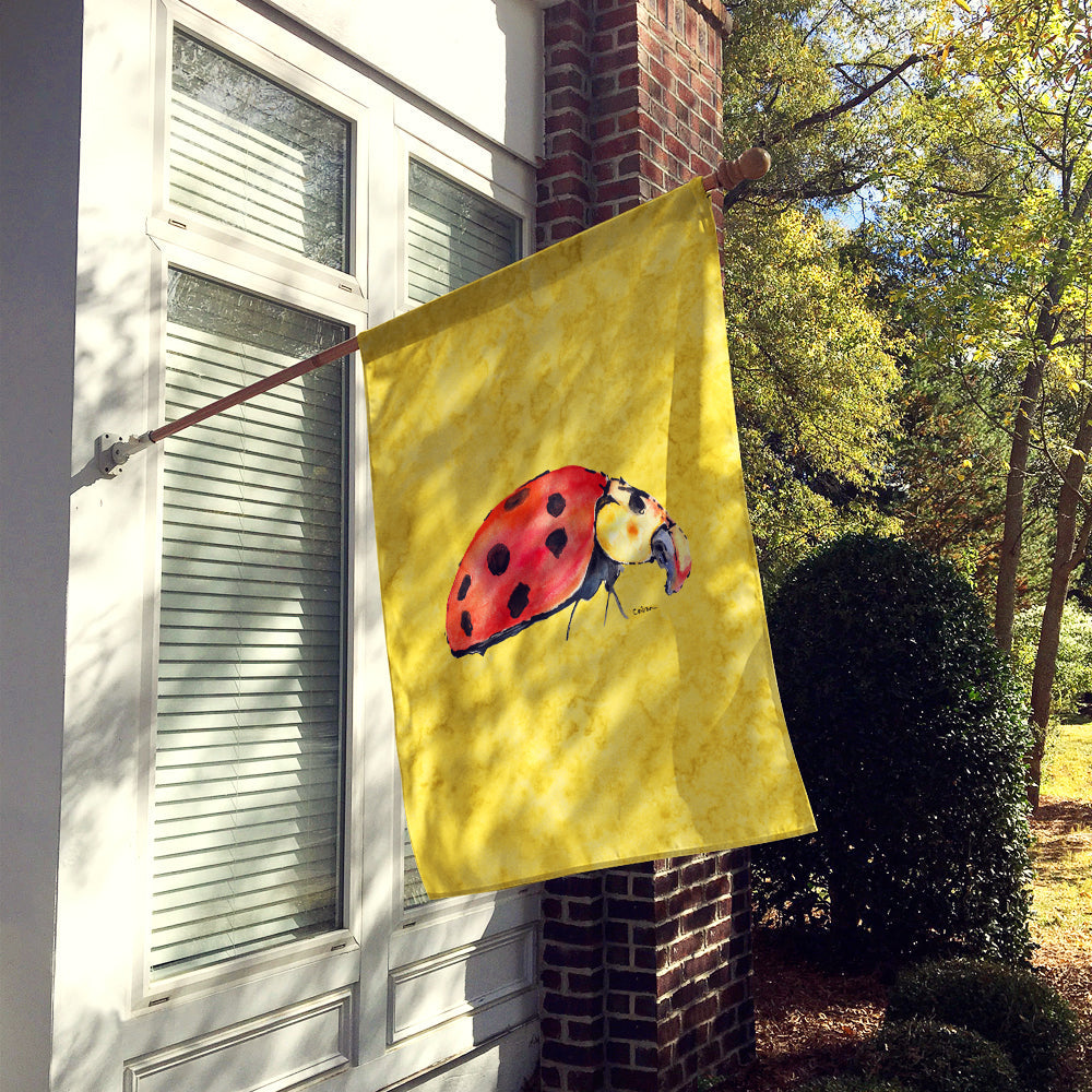 Lady Bug on Yellow House Flag 28x40 Porch Sleeve Pole Decorative Outside Yard Banner Artwork Wall Hanging, Polyester