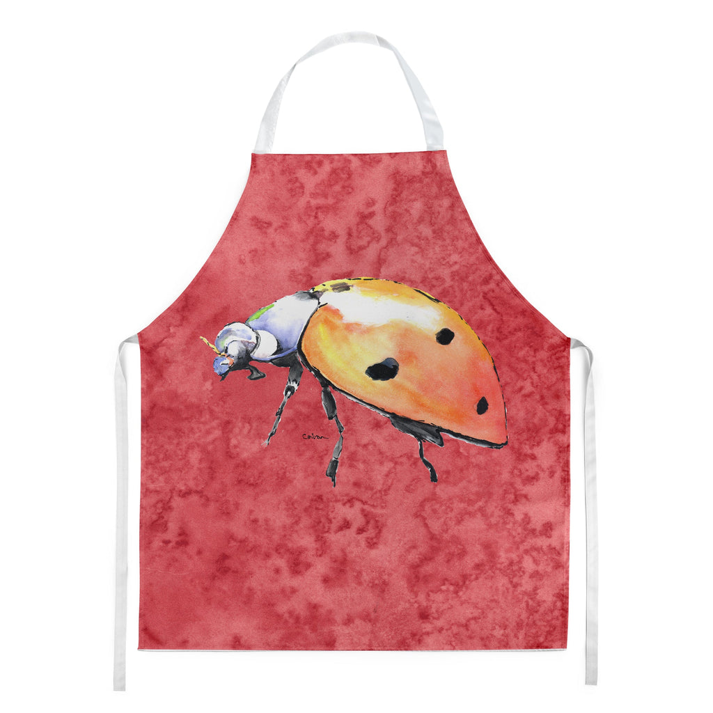 Lady Bug on Red Apron Cooking Kitchen Server Baking Crafts Gardening for Adult Women Men, Unisex, Large, Multicolor