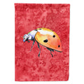 Lady Bug on Red House Flag 28x40 Porch Sleeve Pole Decorative Outside Yard Banner Artwork Wall Hanging, Polyester