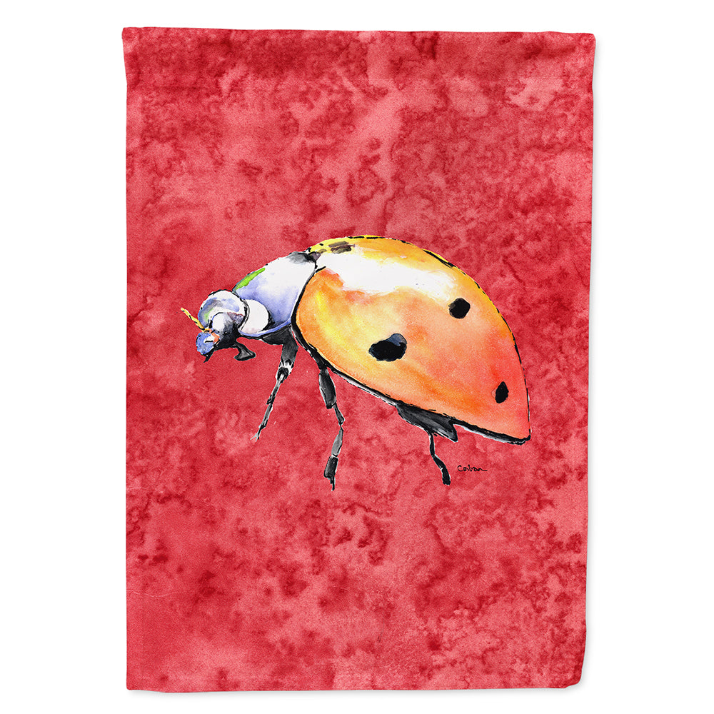 Lady Bug on Red House Flag 28x40 Porch Sleeve Pole Decorative Outside Yard Banner Artwork Wall Hanging, Polyester