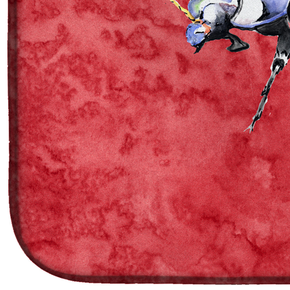 Lady Bug on Red Dish Drying Mat Absorbent Dish Drying Mat Pad for Kitchen Counter Dish Drainer Mat for Countertop, 14 x 21", Multicolor