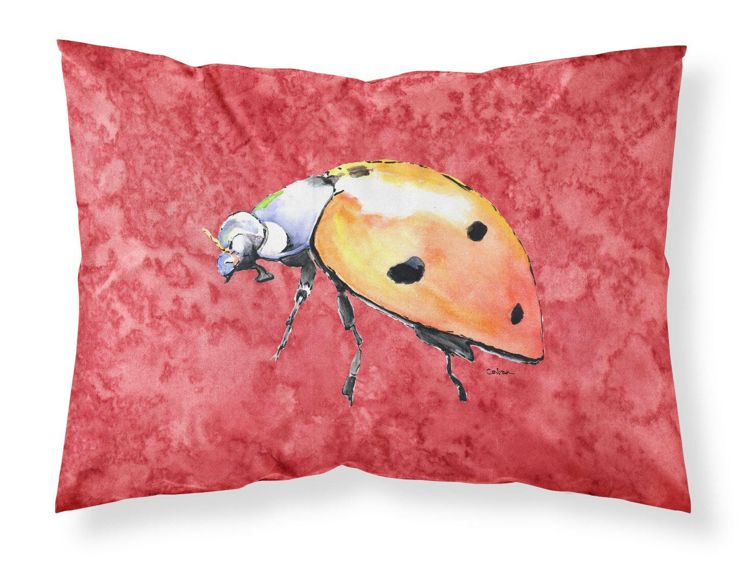 Lady Bug on Red Standard Pillowcase Lightweight Super Soft Easy Care Decorative Artwork Pillowcase, Standard