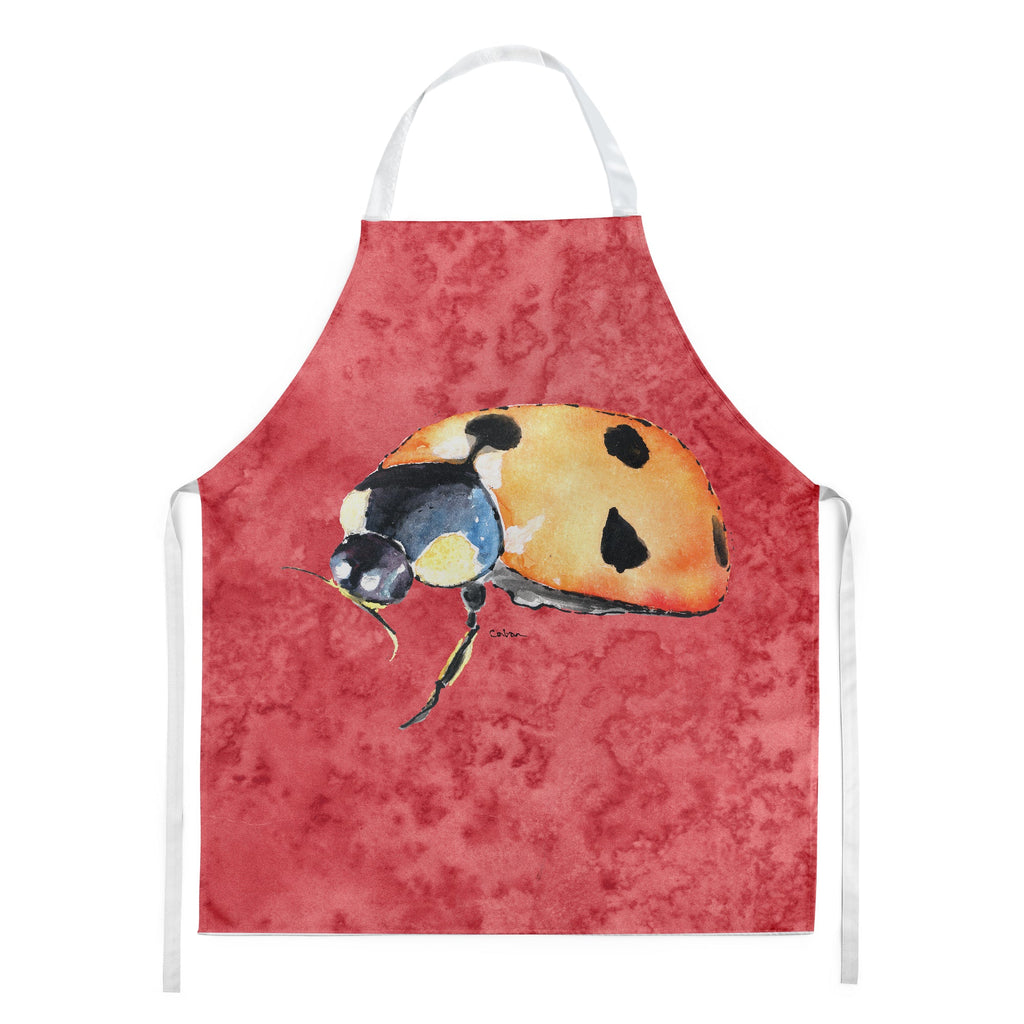Lady Bug on Red Apron Cooking Kitchen Server Baking Crafts Gardening for Adult Women Men, Unisex, Large, Multicolor