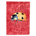 Lady Bug on Red House Flag 28x40 Porch Sleeve Pole Decorative Outside Yard Banner Artwork Wall Hanging, Polyester