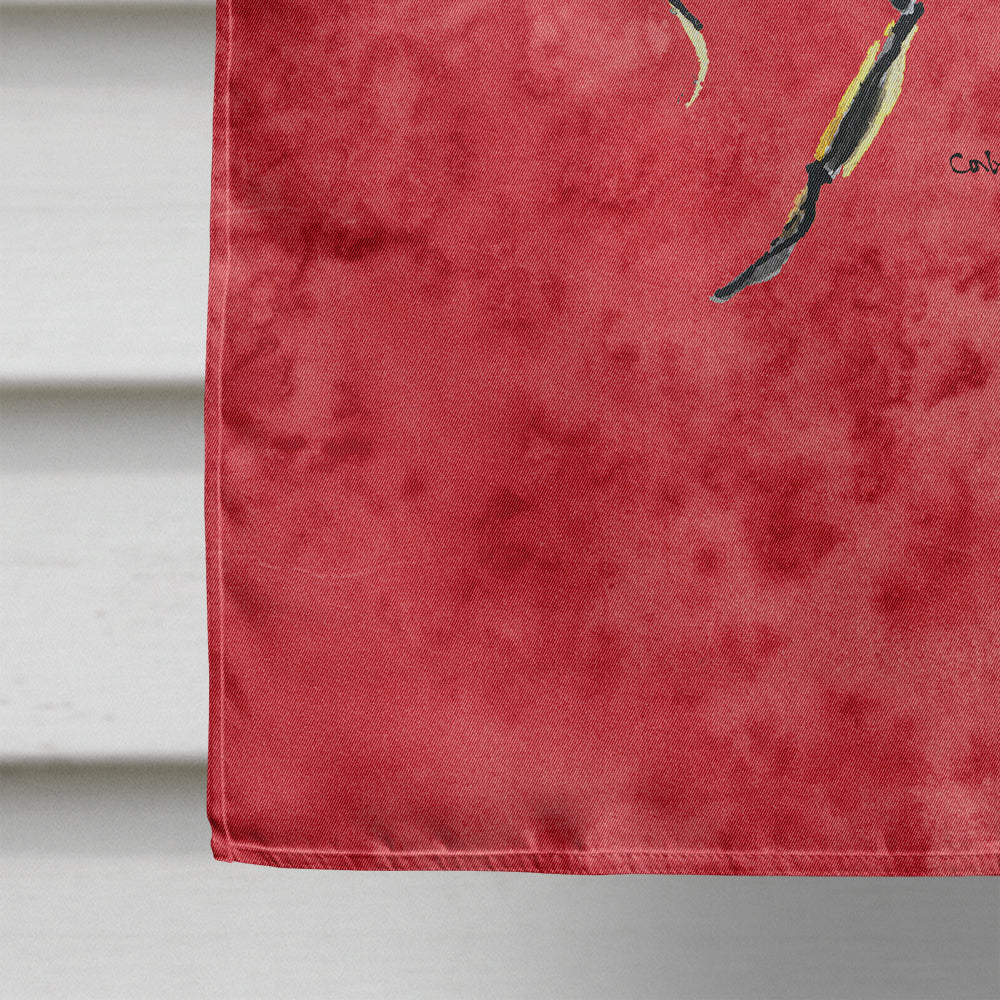 Lady Bug on Red House Flag 28x40 Porch Sleeve Pole Decorative Outside Yard Banner Artwork Wall Hanging, Polyester
