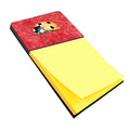 Lady Bug on Red Watercolor Sticky Note Holder Refillable Dispenser Desk Accessory 3x3 Pad Gift
