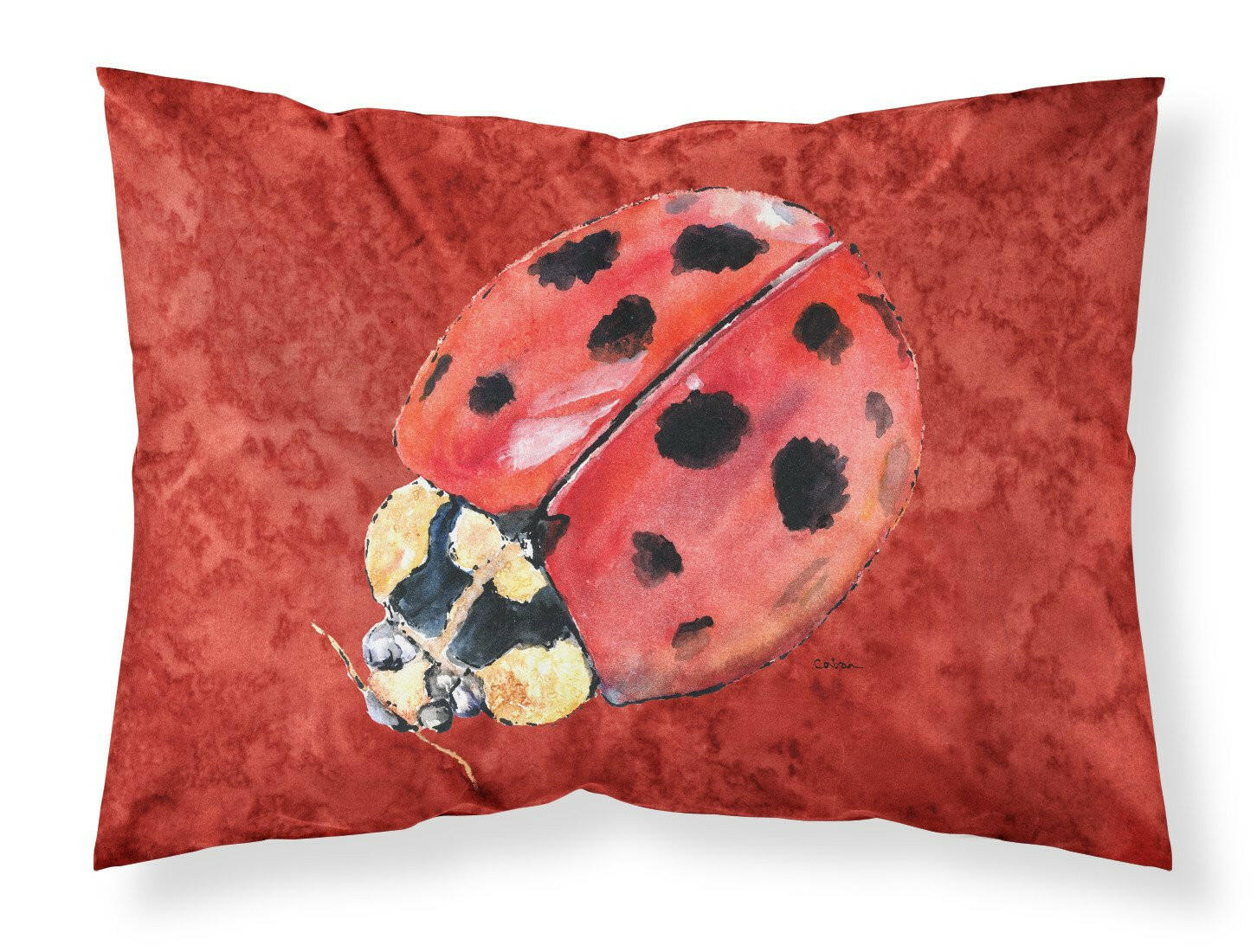Lady Bug on Deep Red Standard Pillowcase Lightweight Super Soft Easy Care Decorative Artwork Pillowcase, Standard