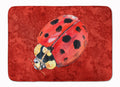 Lady Bug on Deep Red Memory Foam Kitchen Mat Machine Washable Anti-Fatigue Cushion Comfort Bath or Kitchen Rug