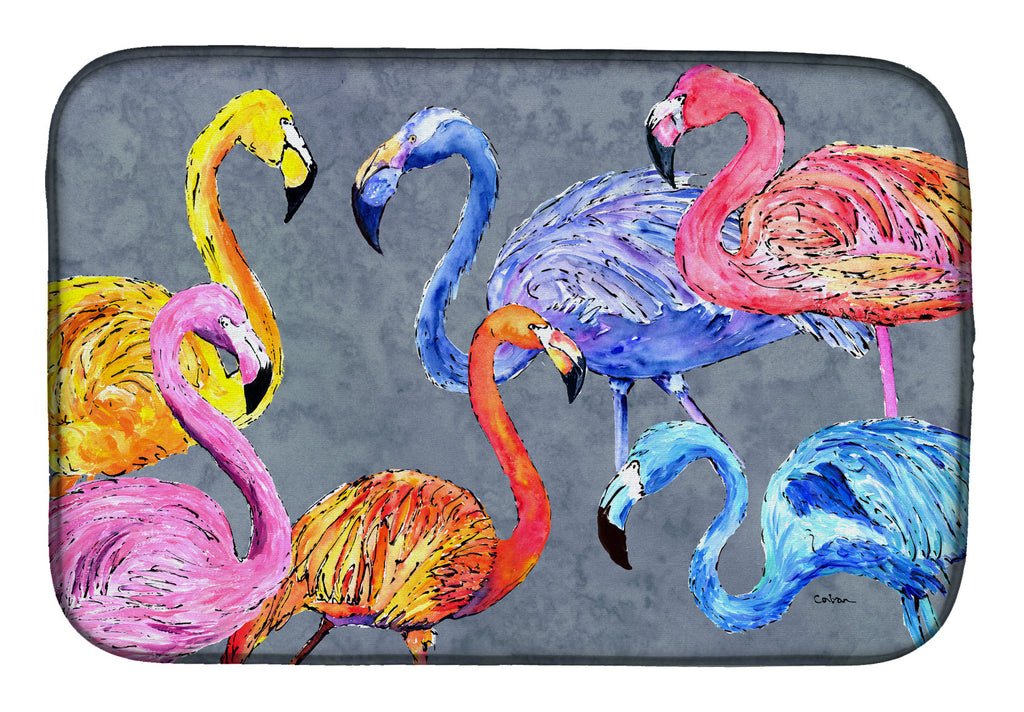 Flamingo Six Senses Dish Drying Mat Absorbent Dish Drying Mat Pad for Kitchen Counter Dish Drainer Mat for Countertop, 14 x 21", Multicolor