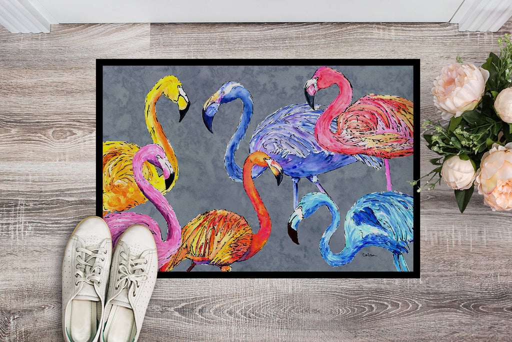 Flamingo Six Senses Doormat Indoor Outdoor 24H X 36W Front Door Mat Rugs for Entryway, Non Slip Washable Low Pile,
