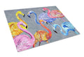Flamingo Six Senses Cutting Board Tempered Glass Kitchen Cutting Surface, Heat Resistant Chopping, Non-Slip Feet, Food Prep & Serving