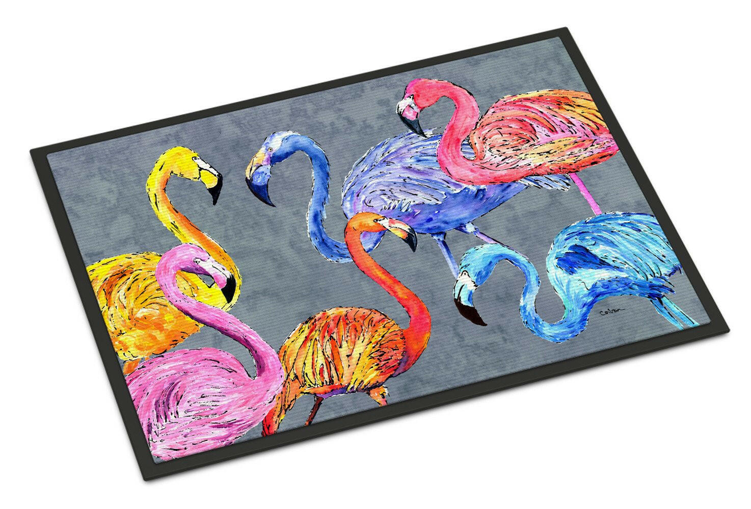 Flamingo Six Senses Doormat Indoor Outdoor 18H X 27W Front Door Mat Rugs for Entryway, Non Slip Washable