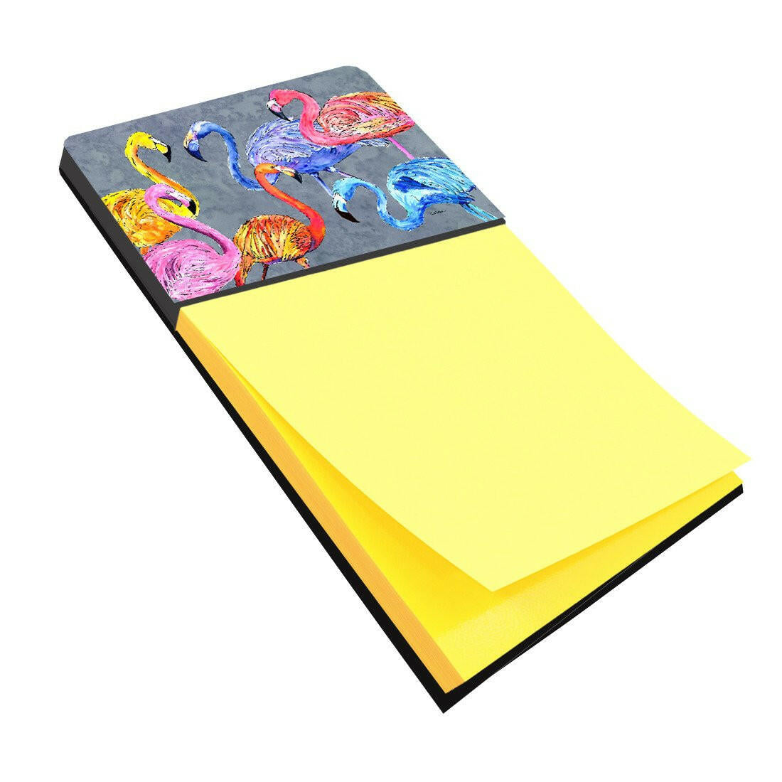 Flamingo Six Senses Watercolor Sticky Note Holder Refillable Dispenser Desk Accessory 3x3 Pad Gift