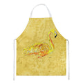 Flamingo on Yellow Apron Cooking Kitchen Server Baking Crafts Gardening for Adult Women Men, Unisex, Large, Multicolor
