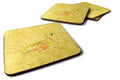 Flamingo on Yellow Foam Coasters Set of 4 Cup Coasters for Indoor Outdoor, Tabletop Protection, Anti Slip, Mouse pad Material