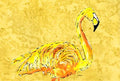 Flamingo on Yellow Fabric Placemat Washable Placemat Dinner Table Decor No Ironing Linen Look