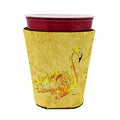 Flamingo on Yellow Red Cup Hugger Sleeve for 16–22 oz Party Cups, Insulated Foam Drink Holder for Iced Coffee, Tailgate & BBQ Reusable
