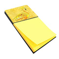 Flamingo on Yellow Watercolor Sticky Note Holder Refillable Dispenser Desk Accessory 3x3 Pad Gift