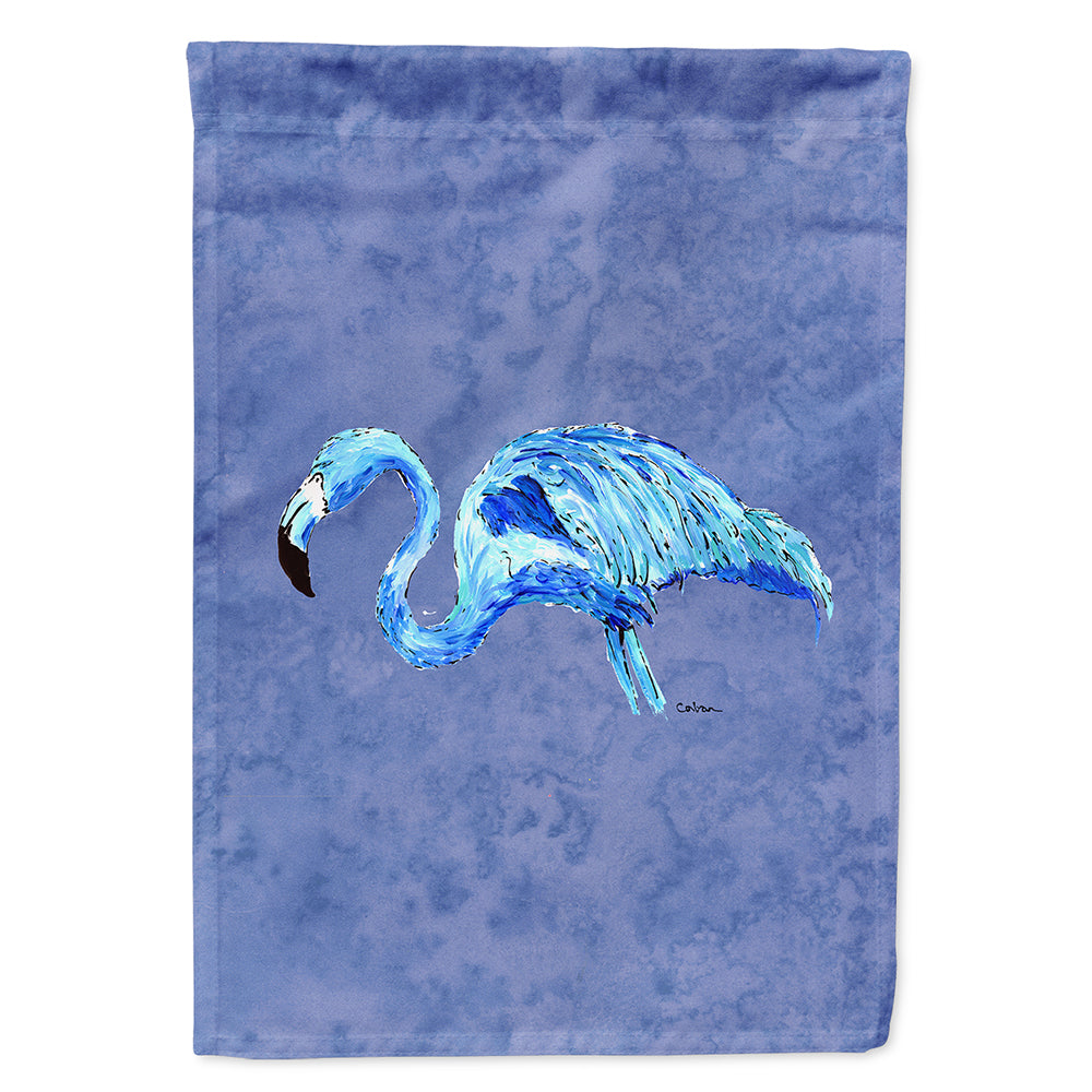 Flamingo On Slate Blue House Flag 28x40 Porch Sleeve Pole Decorative Outside Yard Banner Artwork Wall Hanging, Polyester