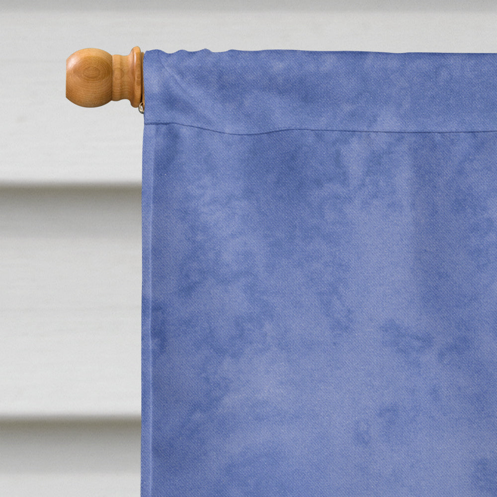 Flamingo On Slate Blue House Flag 28x40 Porch Sleeve Pole Decorative Outside Yard Banner Artwork Wall Hanging, Polyester